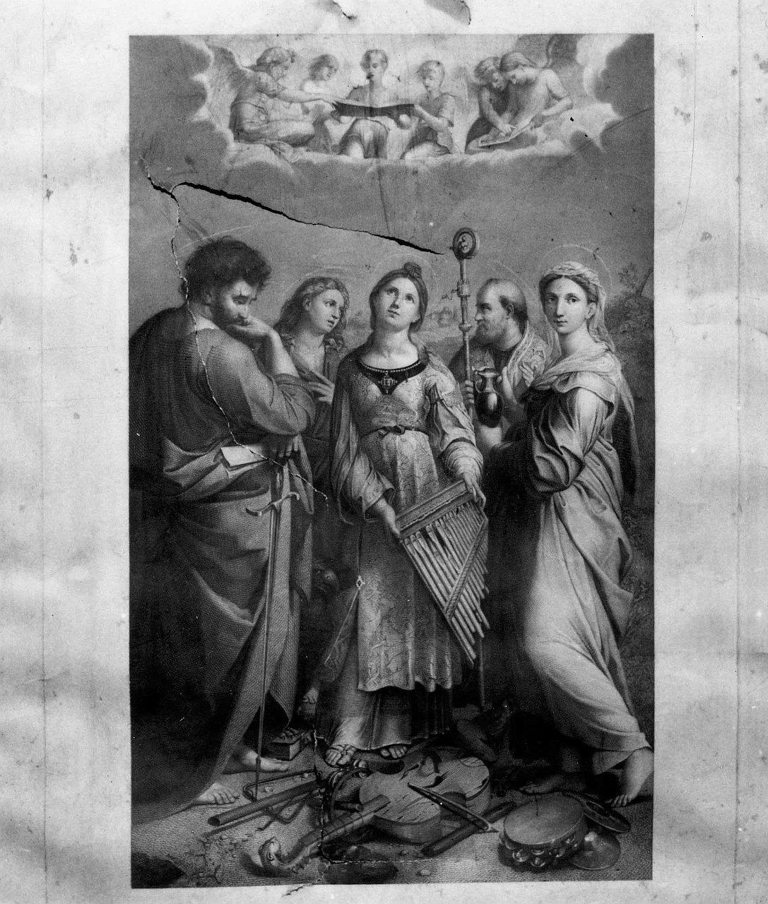 santa Cecilia (stampa) di Sanzio Raffaello detto Raffaello - ambito italiano (sec. XIX)