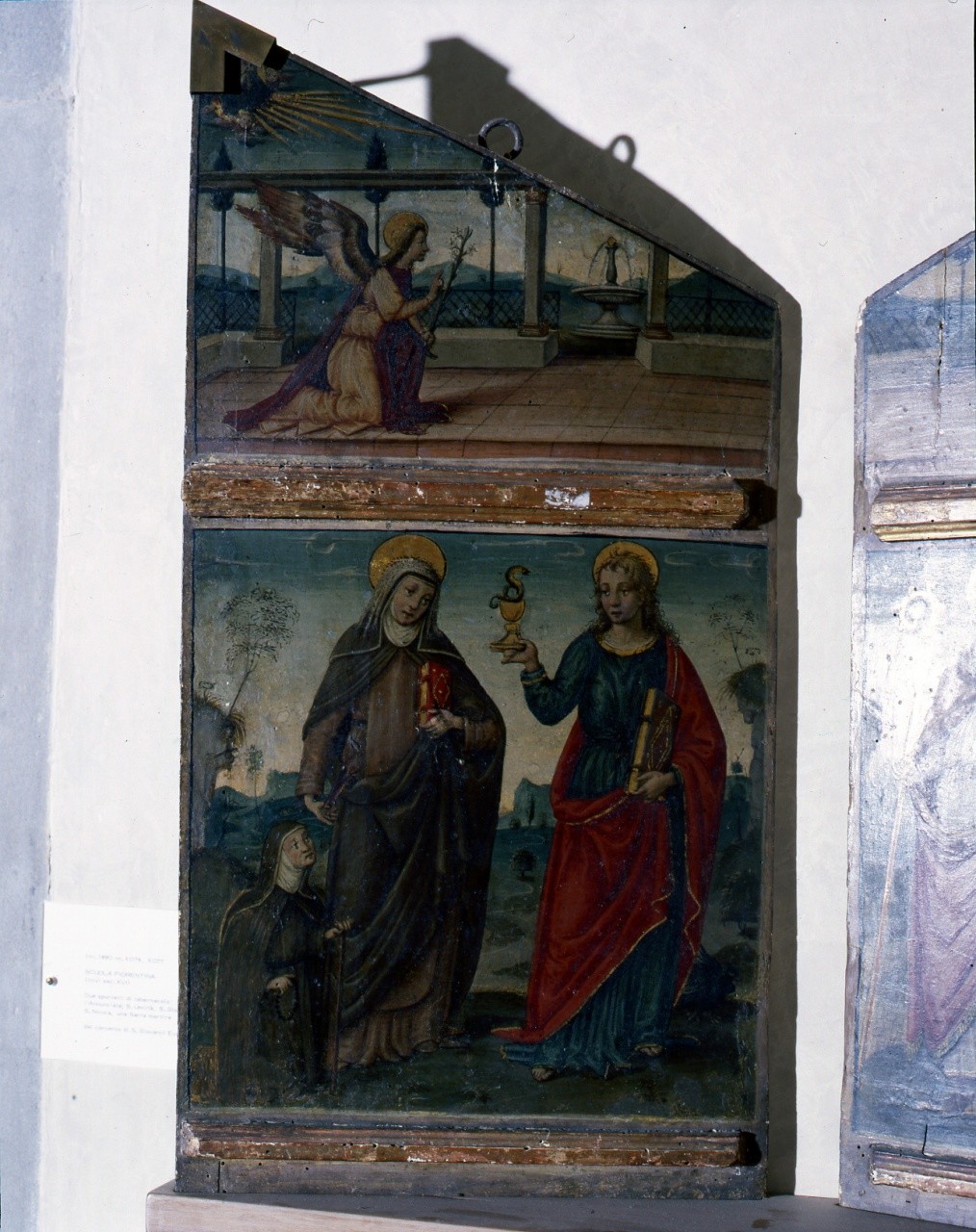 Annunciazione, santi (sportello di tabernacolo, coppia) di Maestro di Marradi (primo quarto sec. XVI)
