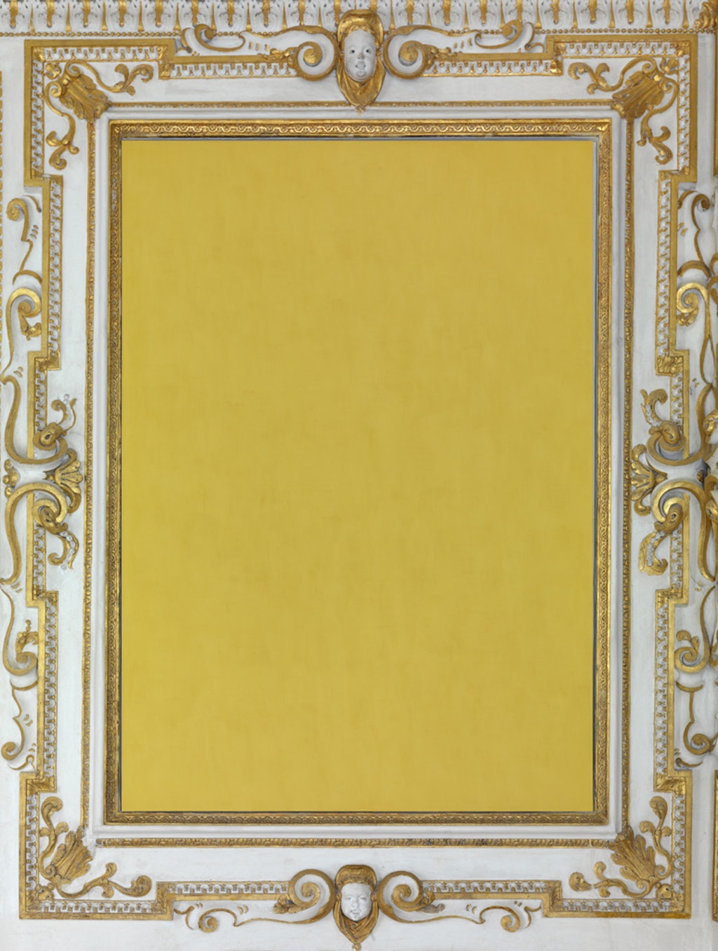 Phil Sims, Sassuolo painting yellow, 2001, olio su tela di lino, dipinto monocromo facente parte di una serie (installazione ambientale) di Sims Phil - Camera della Pittura (XXI)