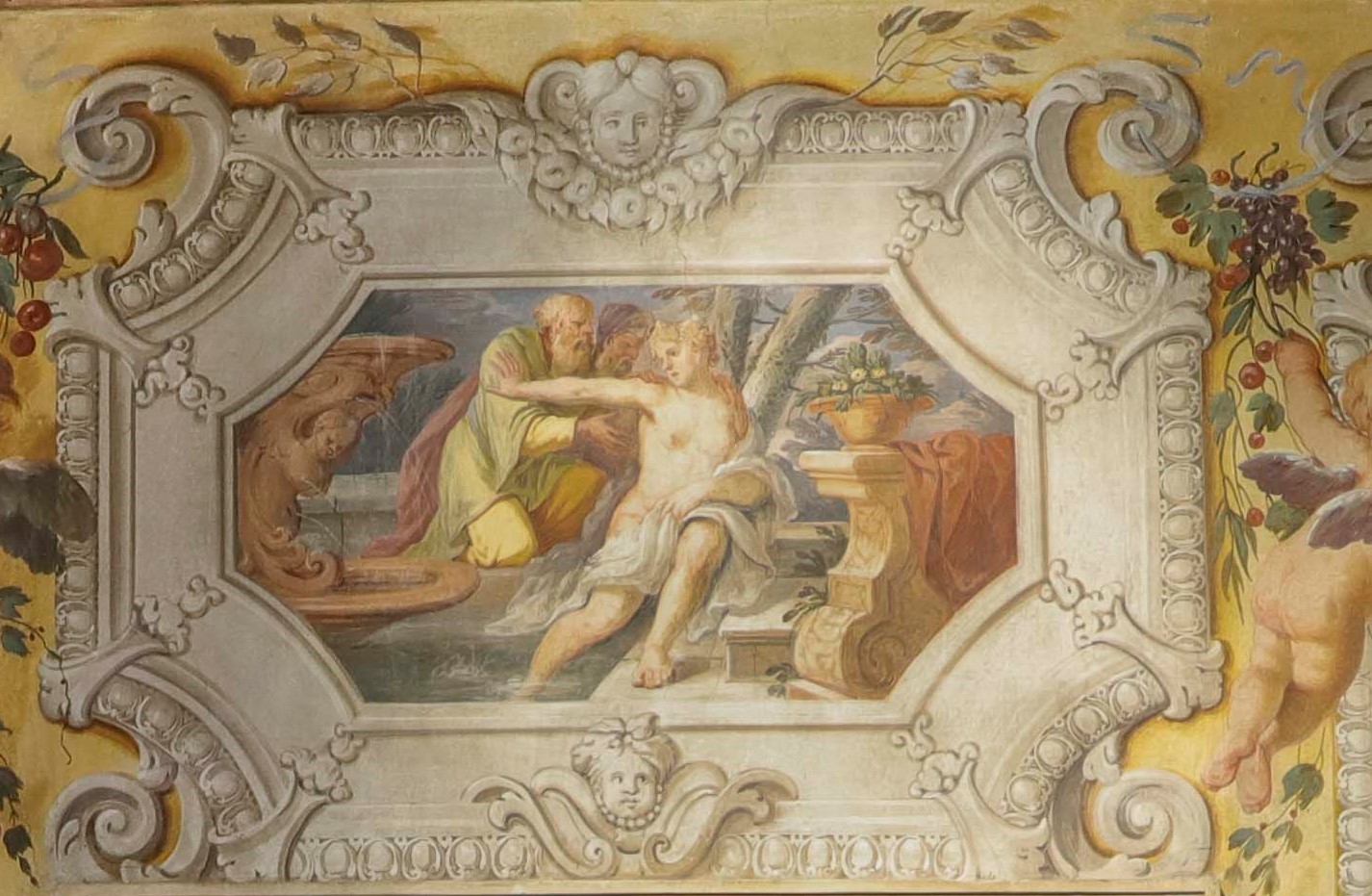 Susanna e il Vecchioni, Storie Bibliche (dipinto, elemento d'insieme) di Primon, Michele (attribuito) - ambito veneto (ultimo quarto XVIII)