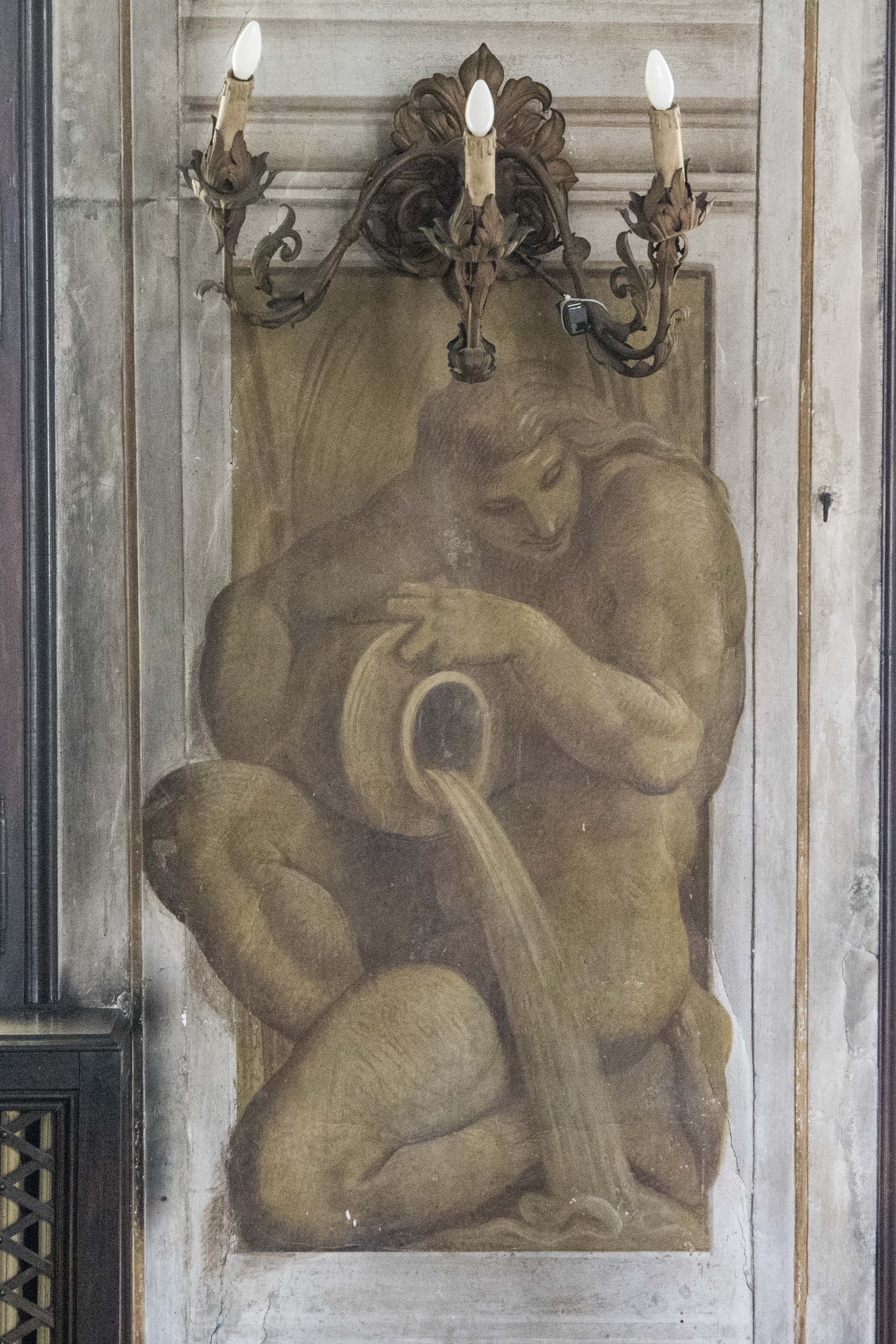 Fiume, Personaggio mitologico (dipinto, elemento d'insieme) di Louis Dorigny (attribuito) - ambito veneto (fine/ inizio XVII/XVIII)