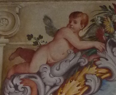 Putto (dipinto, elemento d'insieme) di Primon, Michele (attribuito) - ambito veneto (ultimo quarto XVII)