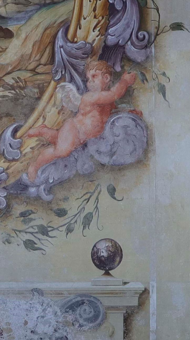 Putto (dipinto, elemento d'insieme) di Primon, Michele (attribuito) - ambito veneto (ultimo quarto XVII)