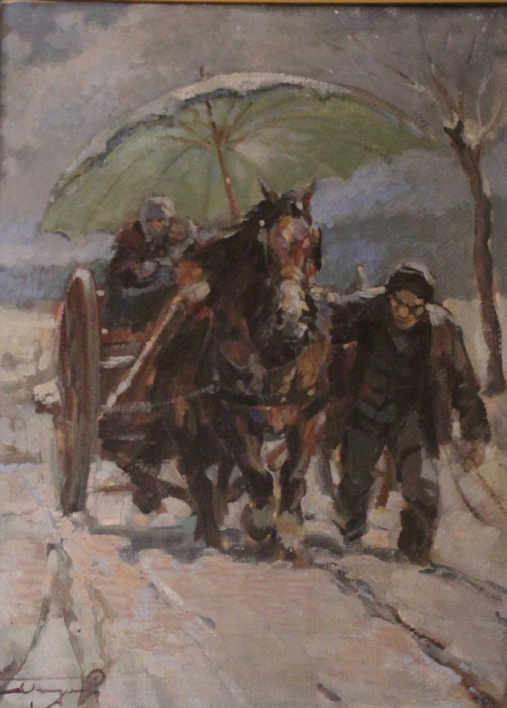 Uomini con cavallo, Uomini con cavallo (dipinto, opera isolata) di Ignoto (attribuito) - ambito toscano (XX)