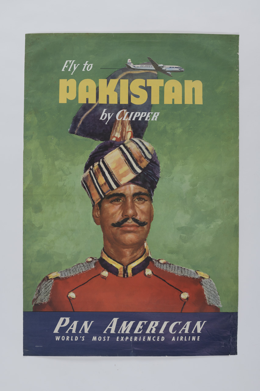 Fly to Pakistan by Clipper, Soldato pakistano in alta uniforme a mezzobusto (manifesto) - ambito americano (XX)