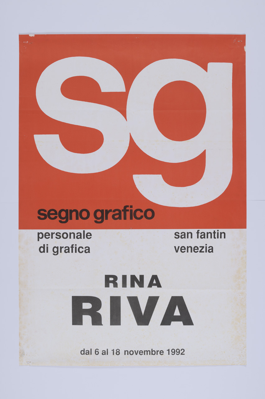 SG Segno Grafico, Composizione di caratteri tipografici su fondo rosso e bianco (manifesto) - ambito italiano (XX)