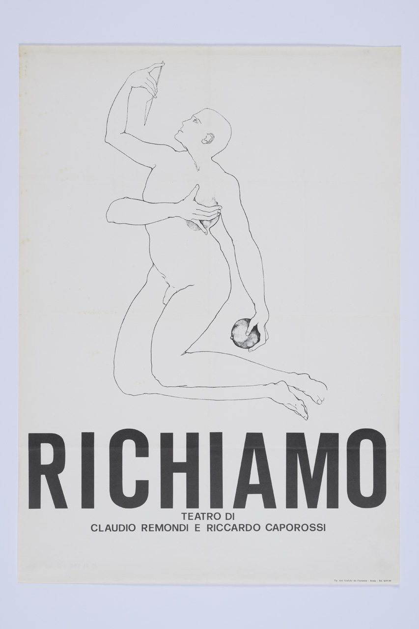 Richiamo, uomo/ donna con coltello in mano (manifesto) - ambito italiano (XX)