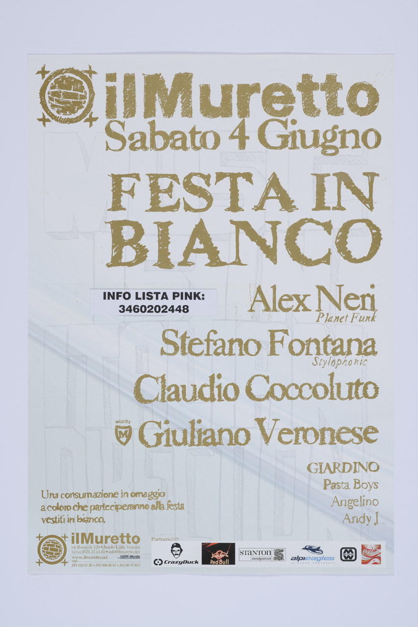 Festa in bianco, Caratteri tipografici su fondo bianco (manifesto) - ambito italiano (XXI)