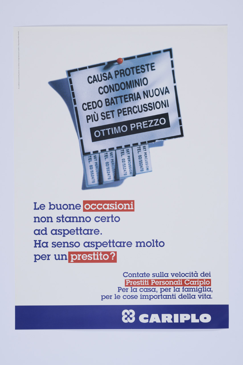 Prestiti Personali Cariplo, Annuncio privato con numeri di telefono (manifesto) - ambito italiano (XX)