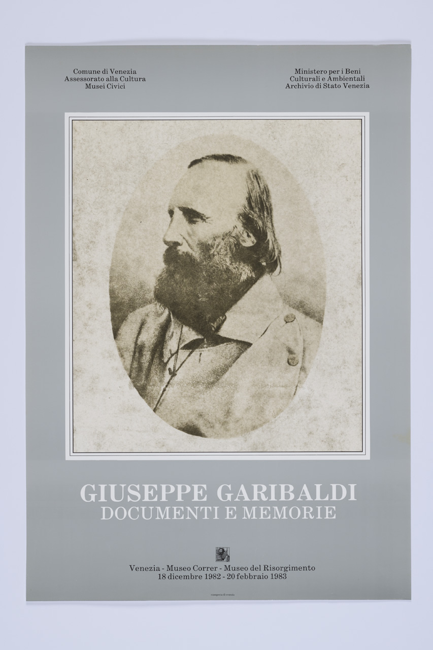 Giuseppe Garibaldi documento e memorie, Ritratto fotografico di Giuseppe Garibaldi (manifesto) - ambito italiano (XX)