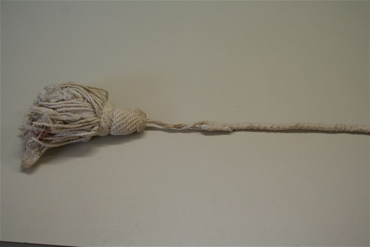 nappa con cordone, elemento d'insieme - manifattura italiana (fine/ inizio secc. XIX/ XX)