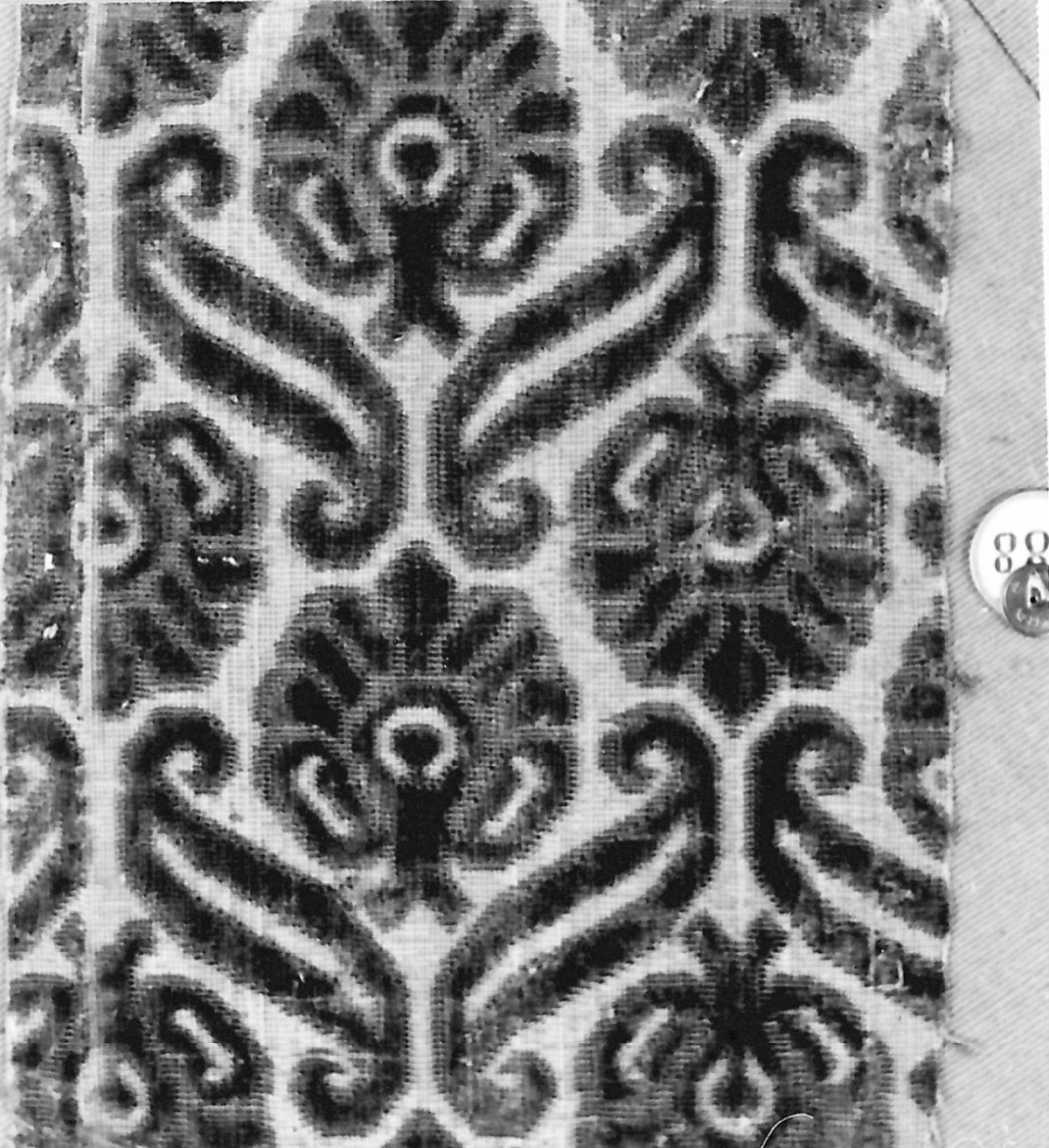 motivi decorativi vegetali stilizzati (tessuto, frammento) - manifattura italiana (sec. XVII)