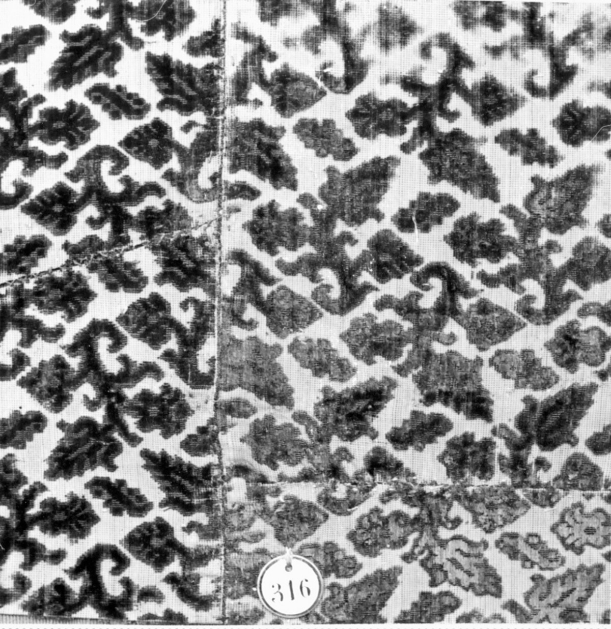 tessuto, elemento d'insieme - manifattura italiana (sec. XVII)