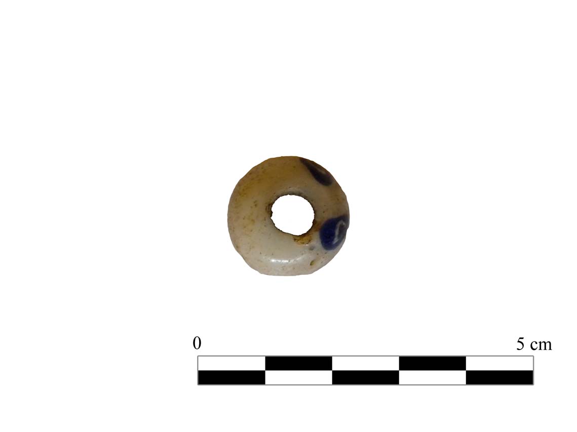 perla, Beck I.B.1.a (forma); Beck XLVI.A.7.a.2 (decorazione) - produzione egizia (Nuovo Regno- Epoca Tolemaica)