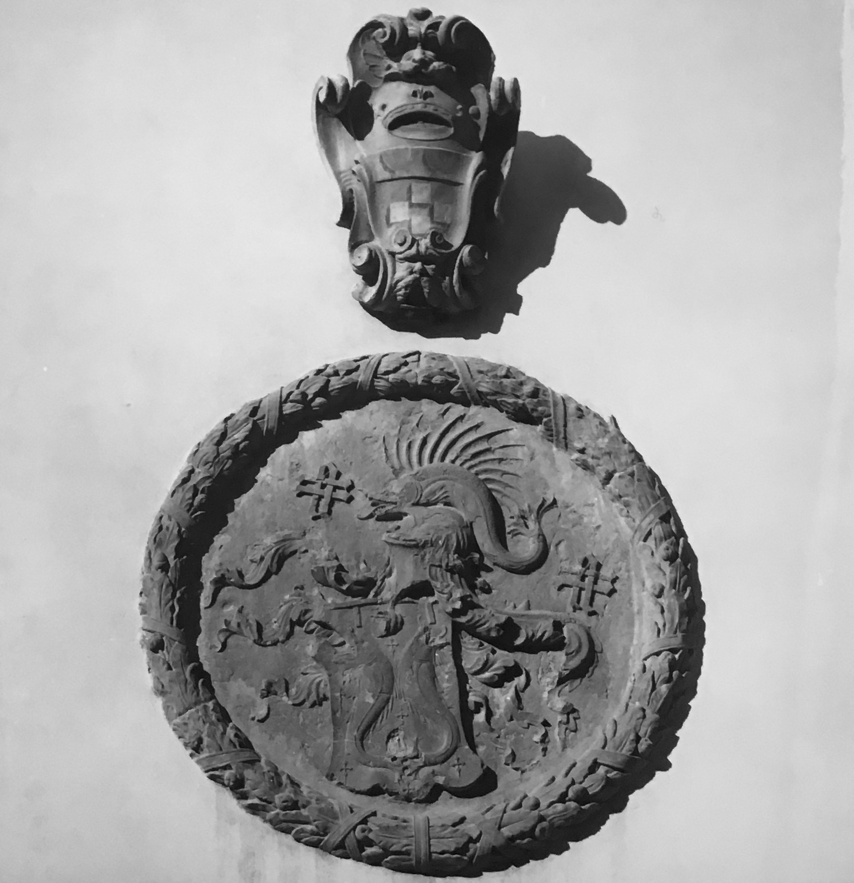 stemma dei Pazzi (cartiglio, opera isolata) - ambito toscano (XVI)
