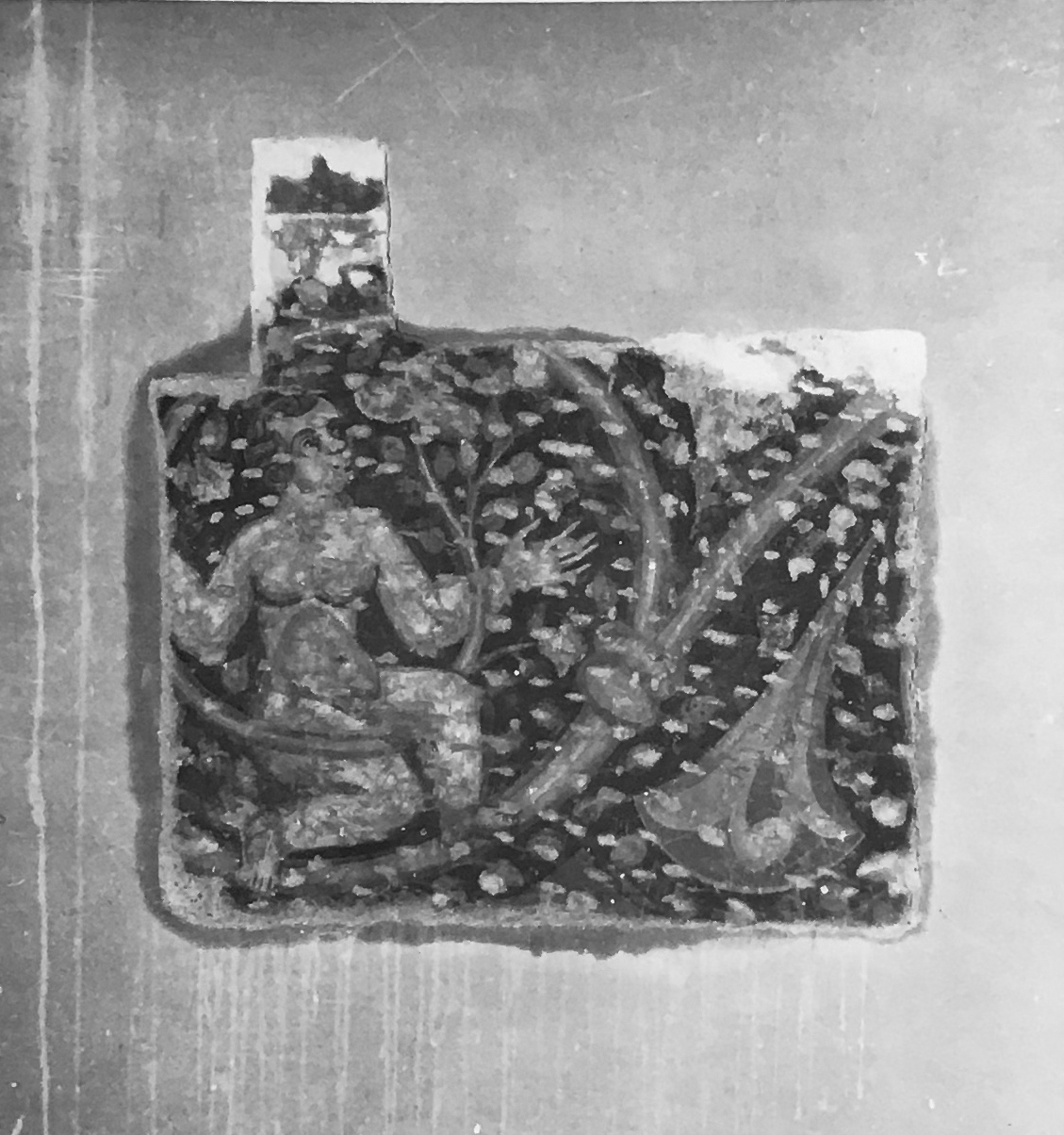 girali con putti (dipinto murale, frammento) di Bettino di Corsino da Prato (attribuito) - ambito toscano (inizio XIV)