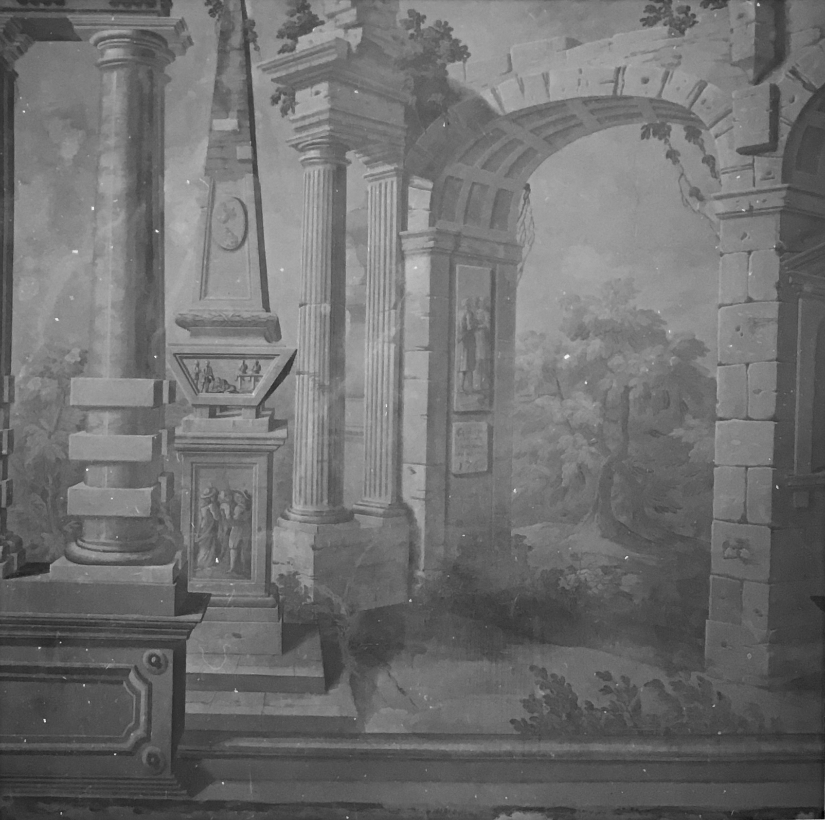 rovine architettoniche (decorazione, opera isolata) - ambito toscano (fine XVIII)