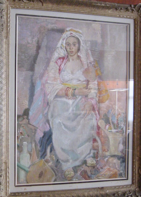 Donna indiana, Figura femminile seduta (dipinto) di Palazzi Berrnardino (XX)