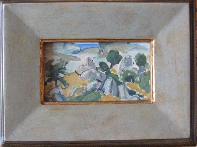 Ortobene-Nuoro, Paesaggio con alberi (dipinto) di Palazzi Berrnardino (XX)