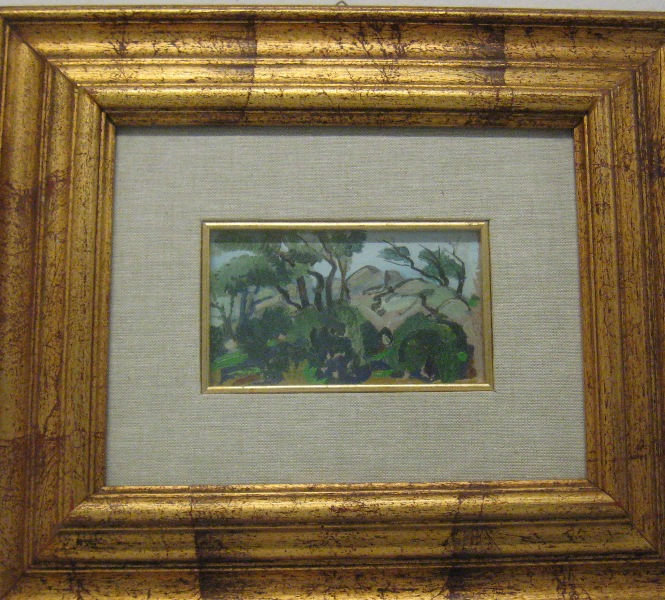 Ortobene-Nuoro, Paesaggio con alberi (dipinto) di Palazzi Berrnardino (XX)