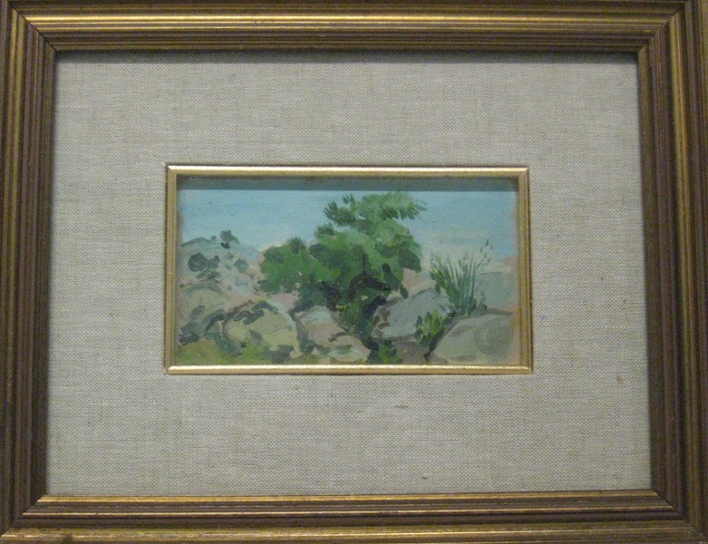Ortobene-Nuoro, Paesaggio roccioso (dipinto) di Palazzi Berrnardino (XX)