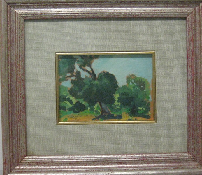 Ortobene-Nuoro, Paesaggio con alberi (dipinto) di Palazzi Berrnardino (XX)