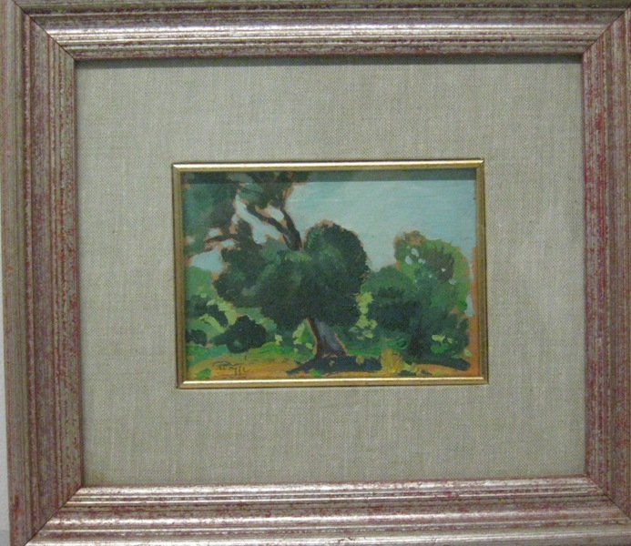 Ortobene-nuoro, paesaggio con alberi (dipinto)