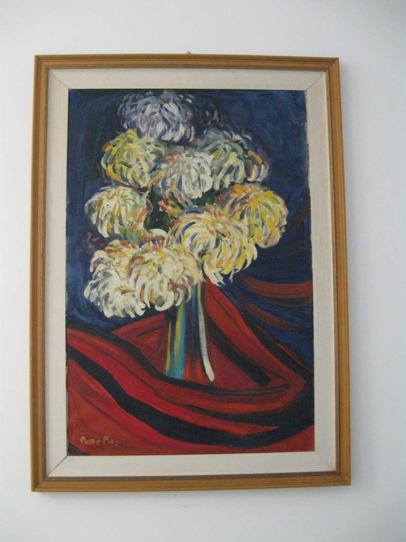 Fiori della felicità, fiori in vaso (dipinto) di Fois Foiso (XX)