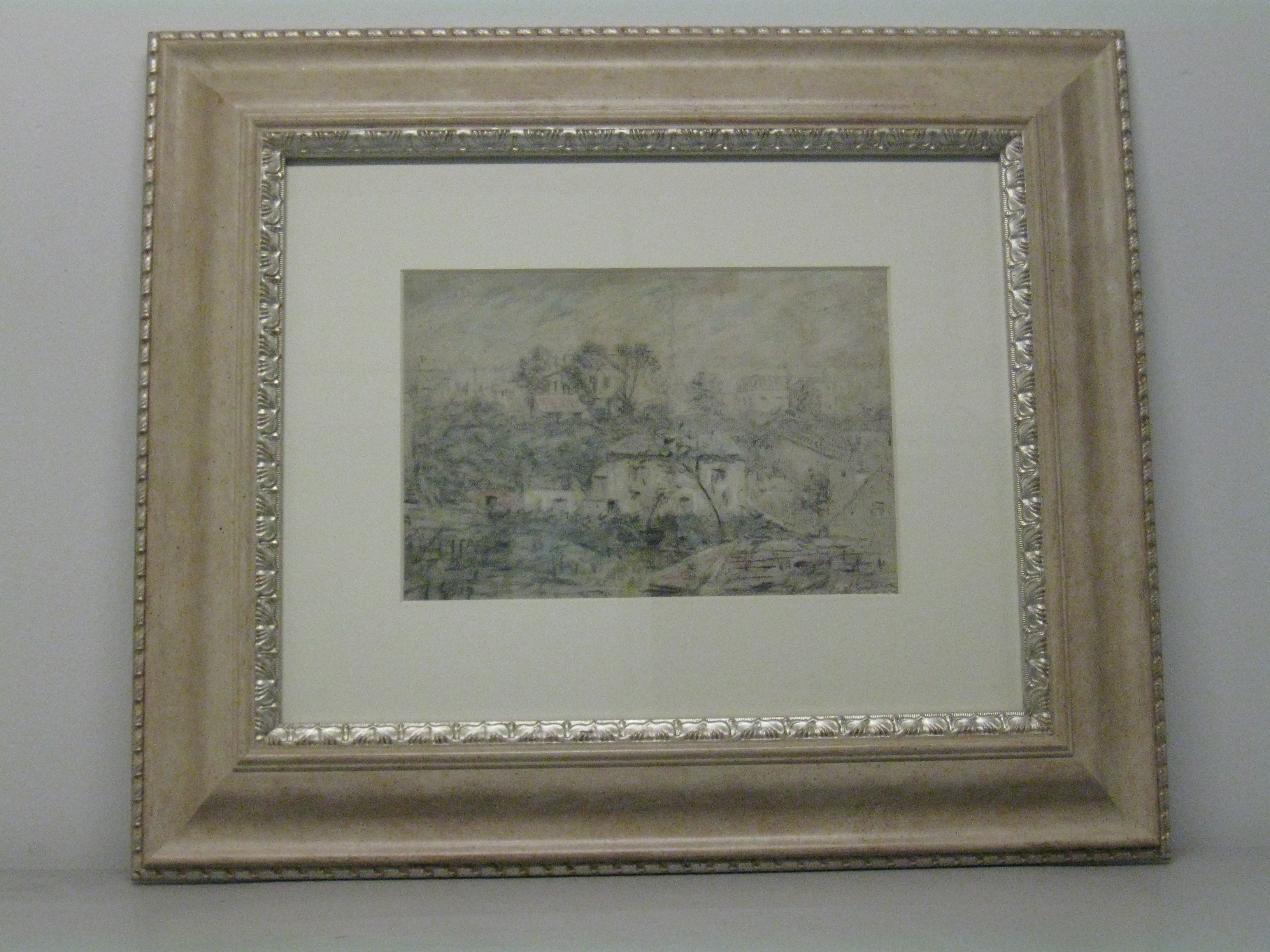 Paesaggio con alberi e case (disegno)