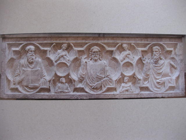 Cristo Benedicente tra Santi (rilievo, elemento d'insieme) - bottega fiorentina (secondo quarto XIV)
