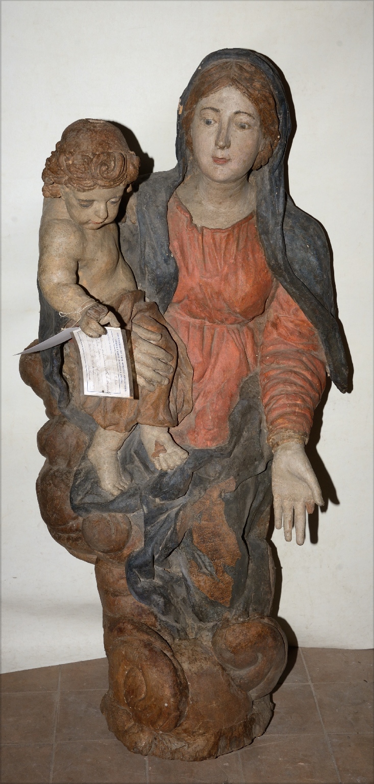 Madonna di Monserrato, madonna con bambino (statua) - bottega napoletana (metà XVII)