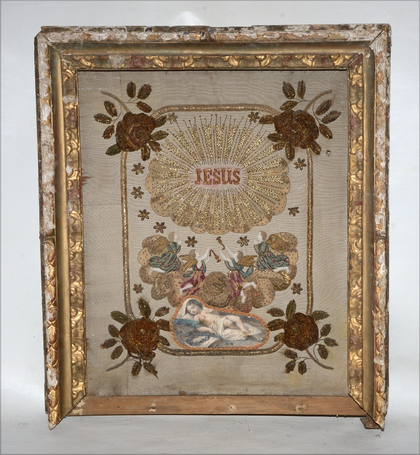 Monogramma di Gesù (decorazione a ricamo) - manifattura campana (metà XIX)