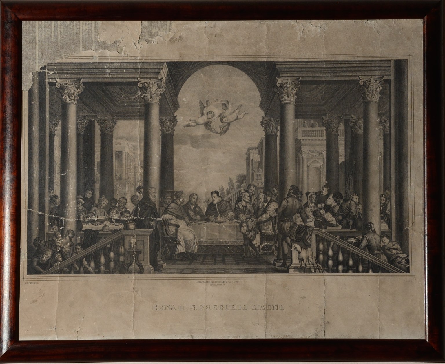 Cena di San Gregorio Magno (stampa) - ambito italiano (fine/ inizio XIX- XX)