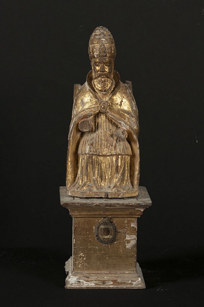 Santo Papa (reliquiario antropomorfo, pendant) - ambito Italia centrale (prima metà sec. XVII)