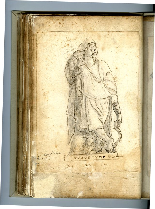 Allegoria della Mansuetudine (taccuino di disegni, elemento d'insieme) di Brunetti Ciriaco (attribuito) - ambito molisano (XVIII)