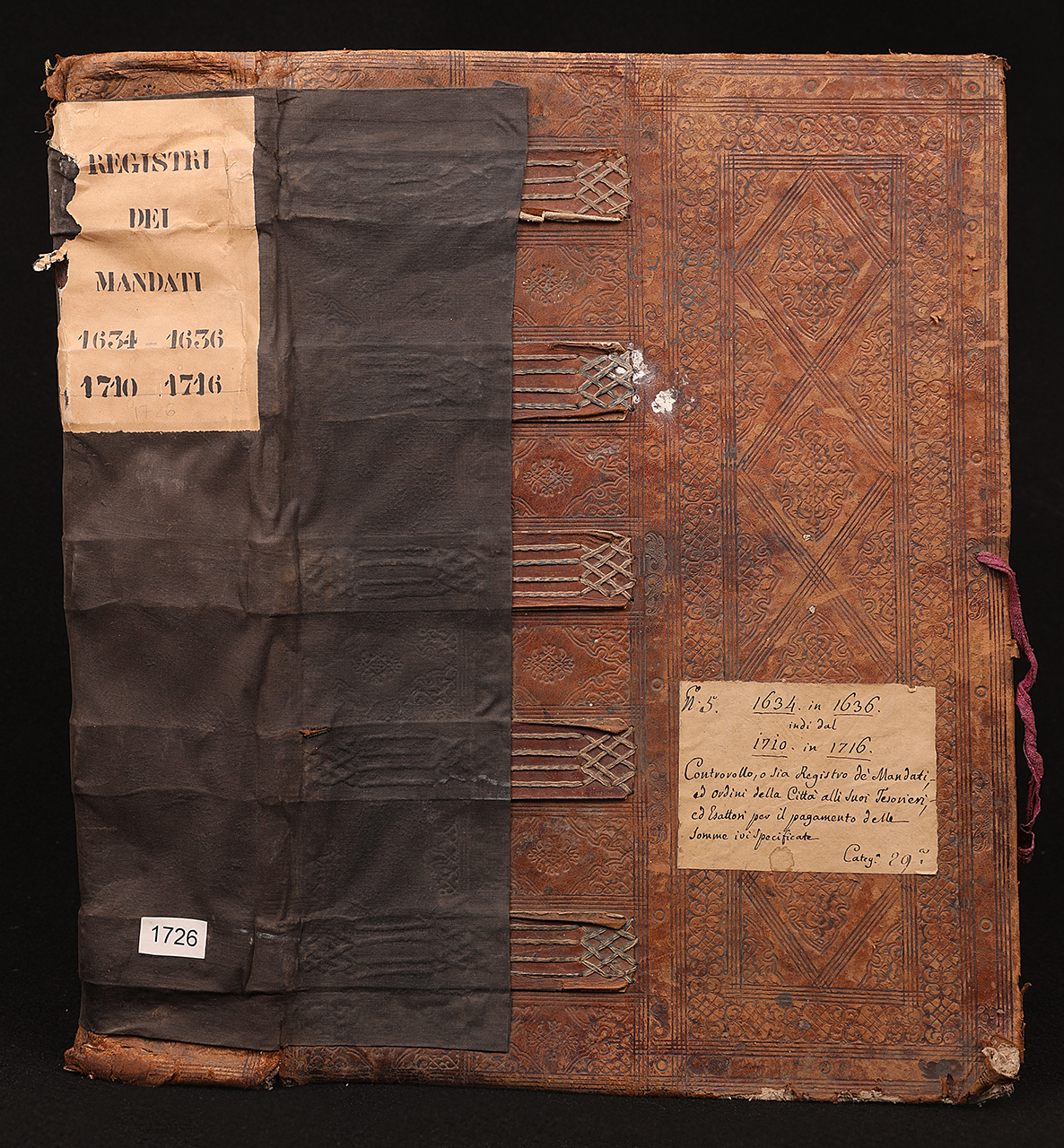 legatura piena - archivistica, opera isolata - ambito italiano (prima metà XVII)