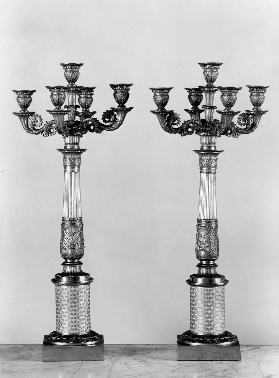 candelabro, serie - manifattura italiana (?) (sec. XIX)