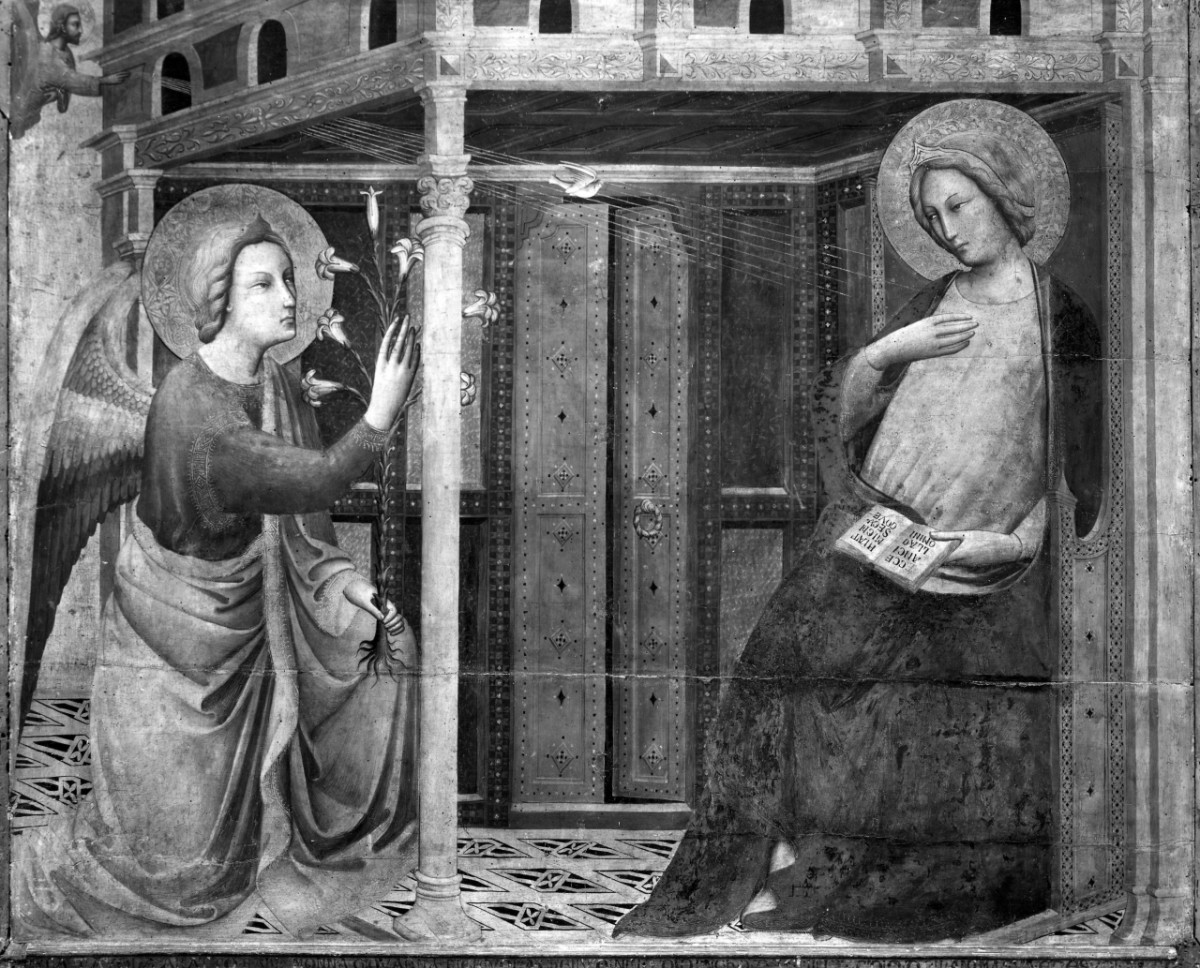 Annunciazione (dipinto) di Maestro della Madonna Straus (attribuito) (fine/ inizio secc. XIV/ XV)