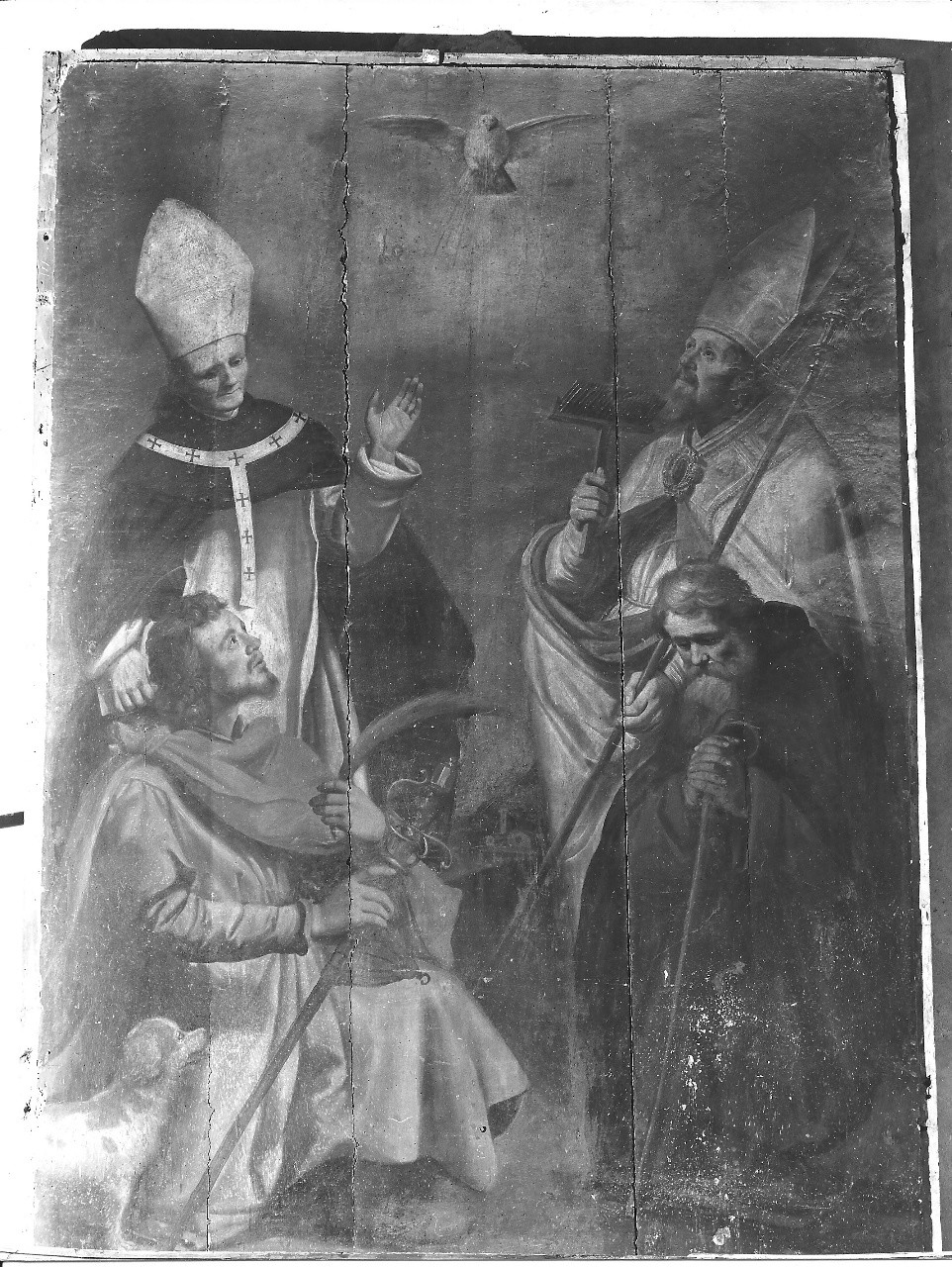 colomba dello Spirito Santo e Santi (dipinto) di Santi di Tito (sec. XVI)