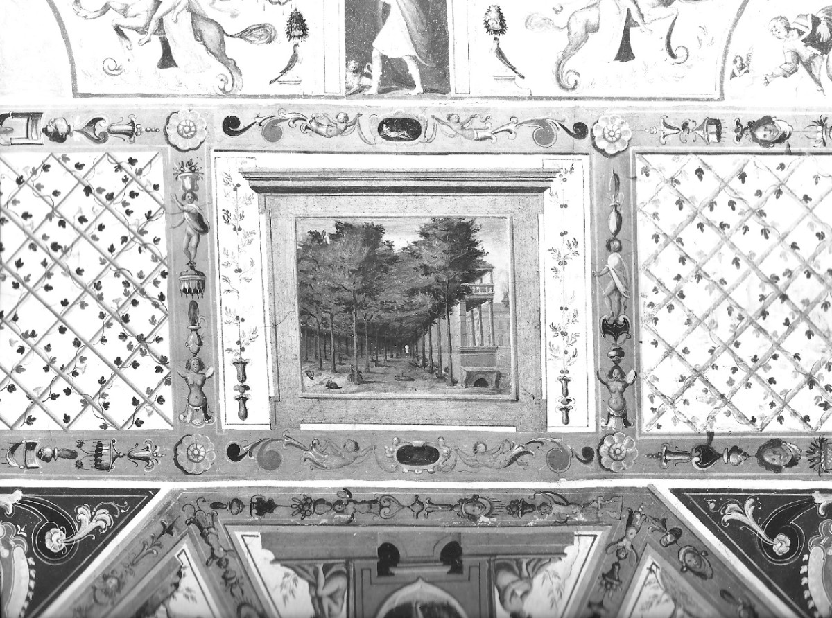 veduta di città (dipinto murale) - ambito fiorentino (secc. XVI/ XVII)