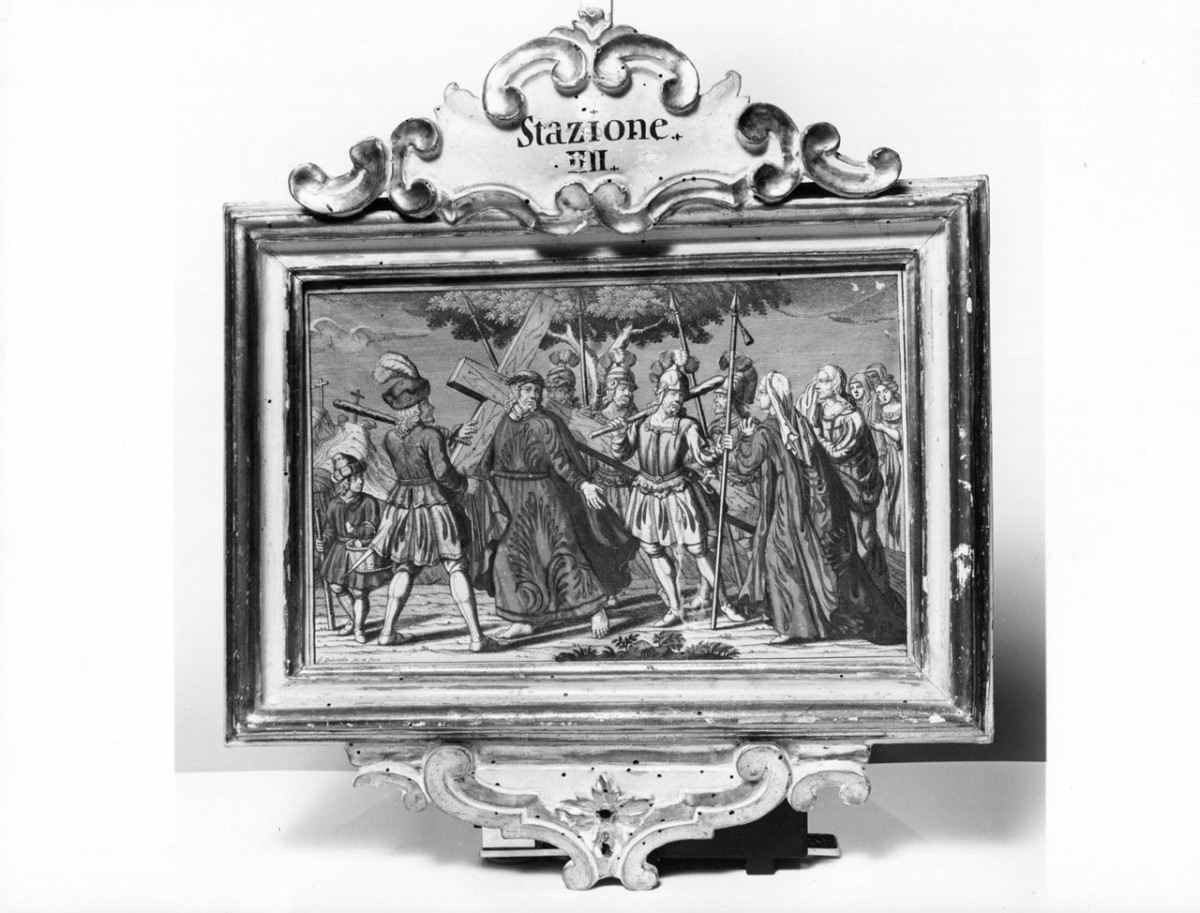 stazione IV: Gesù incontra la Madonna (stampa, elemento d'insieme) di Dubercelle F (sec. XVIII)