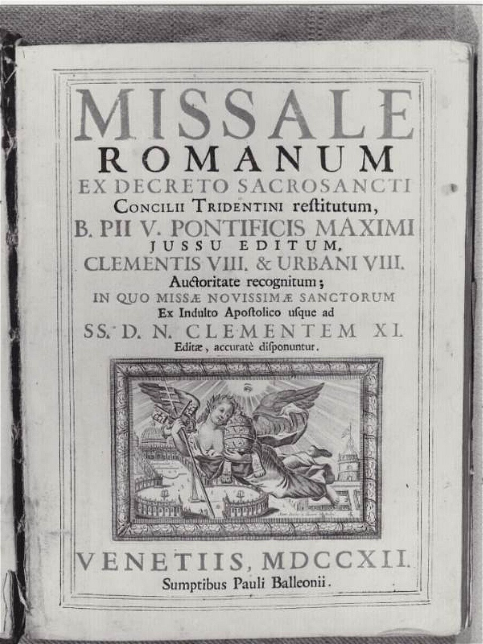 angelo con insegne papali: tiara e chiavi (stampa) di Piccini Elisabetto detta Suor Isabella (sec. XVIII)