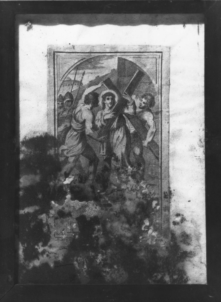 stazione II: Gesù caricato della croce (stampa) di Bombelli Pietro Leone (sec. XIX)