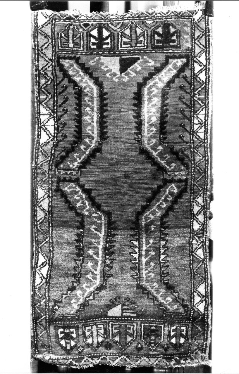 motivi decorativi vegetali stilizzati (tappeto) - manifattura anatolica (inizio sec. XX)