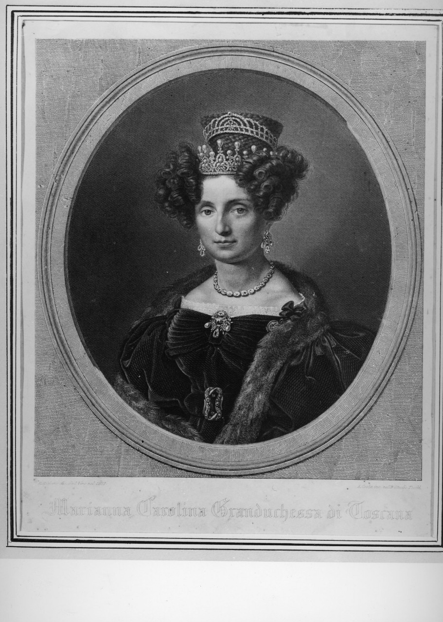 Marianna Carolina Granduchessa di Toscana, ritratto di Marianna Carolina Granduchessa di Toscana (stampa) di Costa Antonio, Eichens Eduard (secondo quarto sec. XIX)