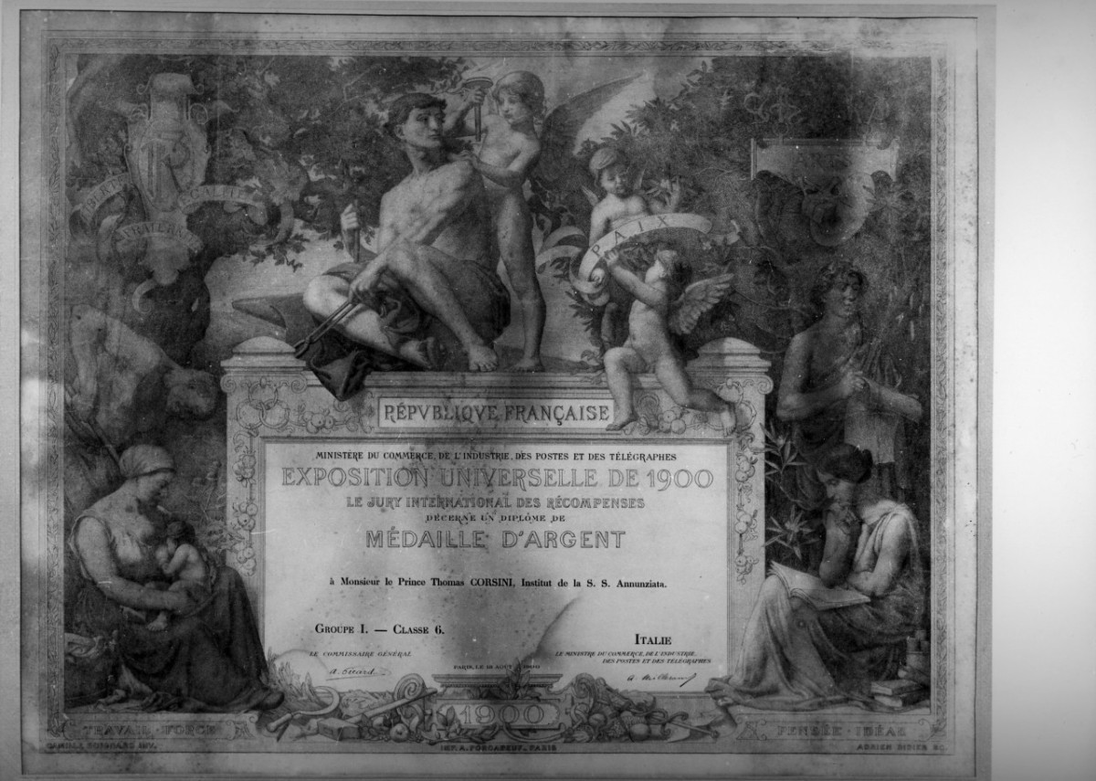 Diploma dell'Esposizione Universale di Parigi del 1900 (stampa) di Didier Adrien, Boignard Camille (sec. XX)
