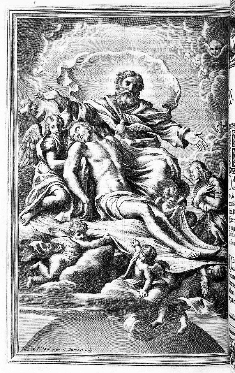 Trinità (stampa) di Mola Pier Francesco, Bloemaert Cornelis (sec. XVII)