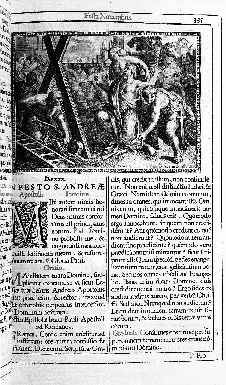 crocifissione di Sant'Andrea (stampa) di Baronius, Froment Nicolas (sec. XVII)