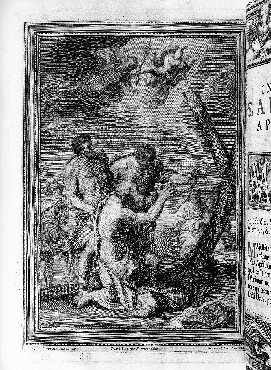 crocifissione di Sant'Andrea (stampa) di Sinceri Giuseppe, Maratta Carlo (sec. XVII)