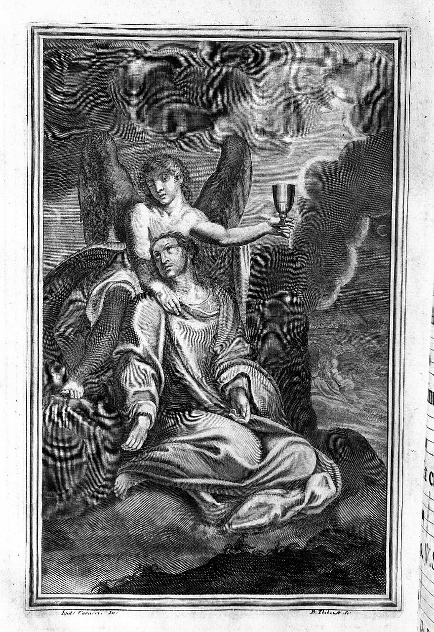 orazione di Cristo nell'orto di Getsemani (stampa) di Carracci Ludovico, Thibout Bendit (sec. XVII)